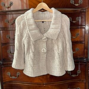 Massimo Dutti cable knit cardigan sweater Size S made in Italy